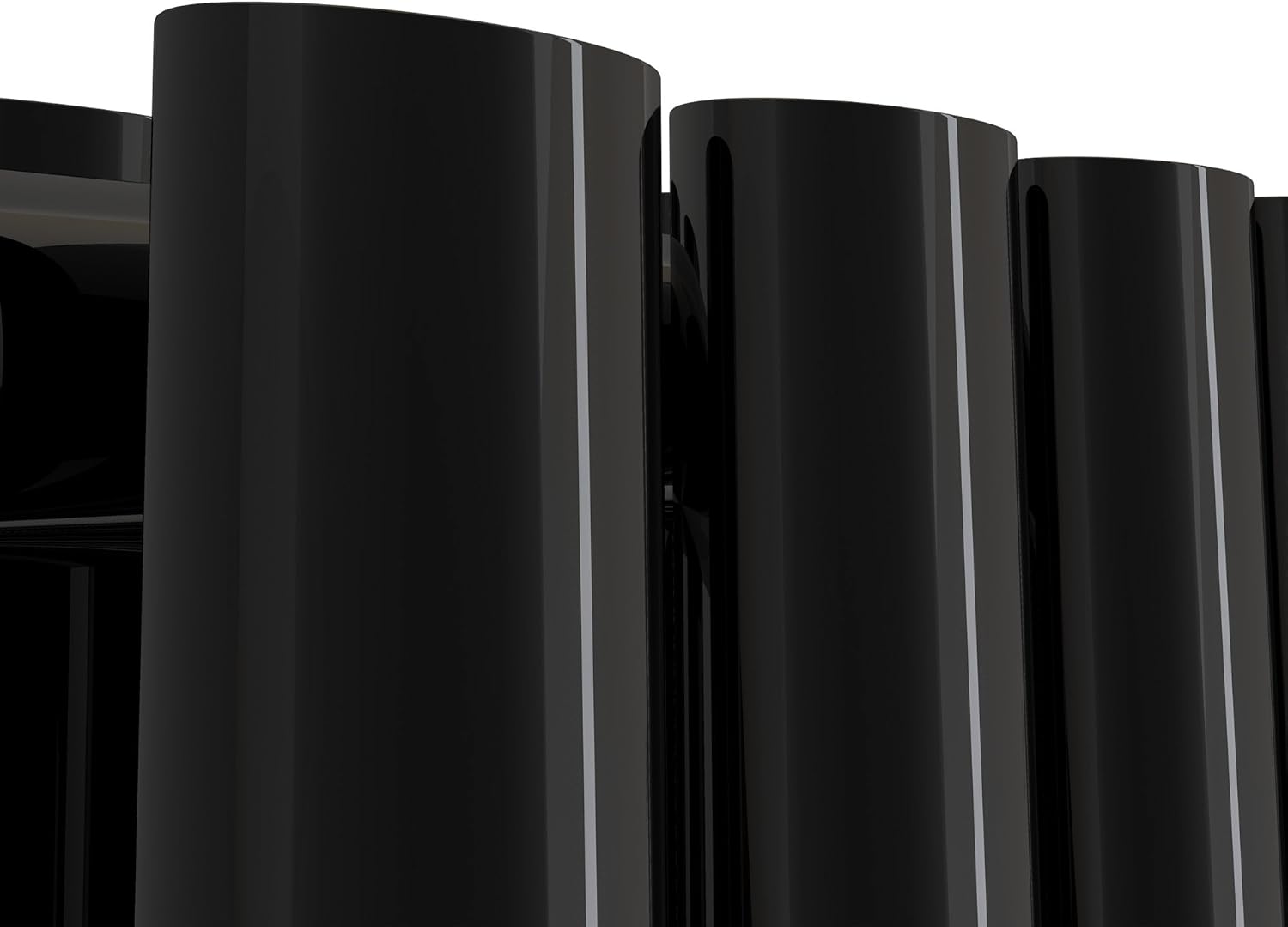iBathUK Strata Vertical Column Radiator, Oval Double Panel Heater, Slim Designer Radiator for Modern UK Interiors, Black, 1600 x 240 mm