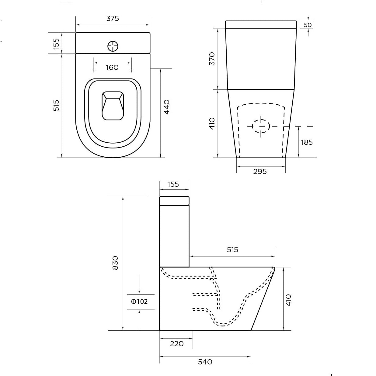 Salerno Close Coupled Toilet with Soft Close Seat & Cistern - White