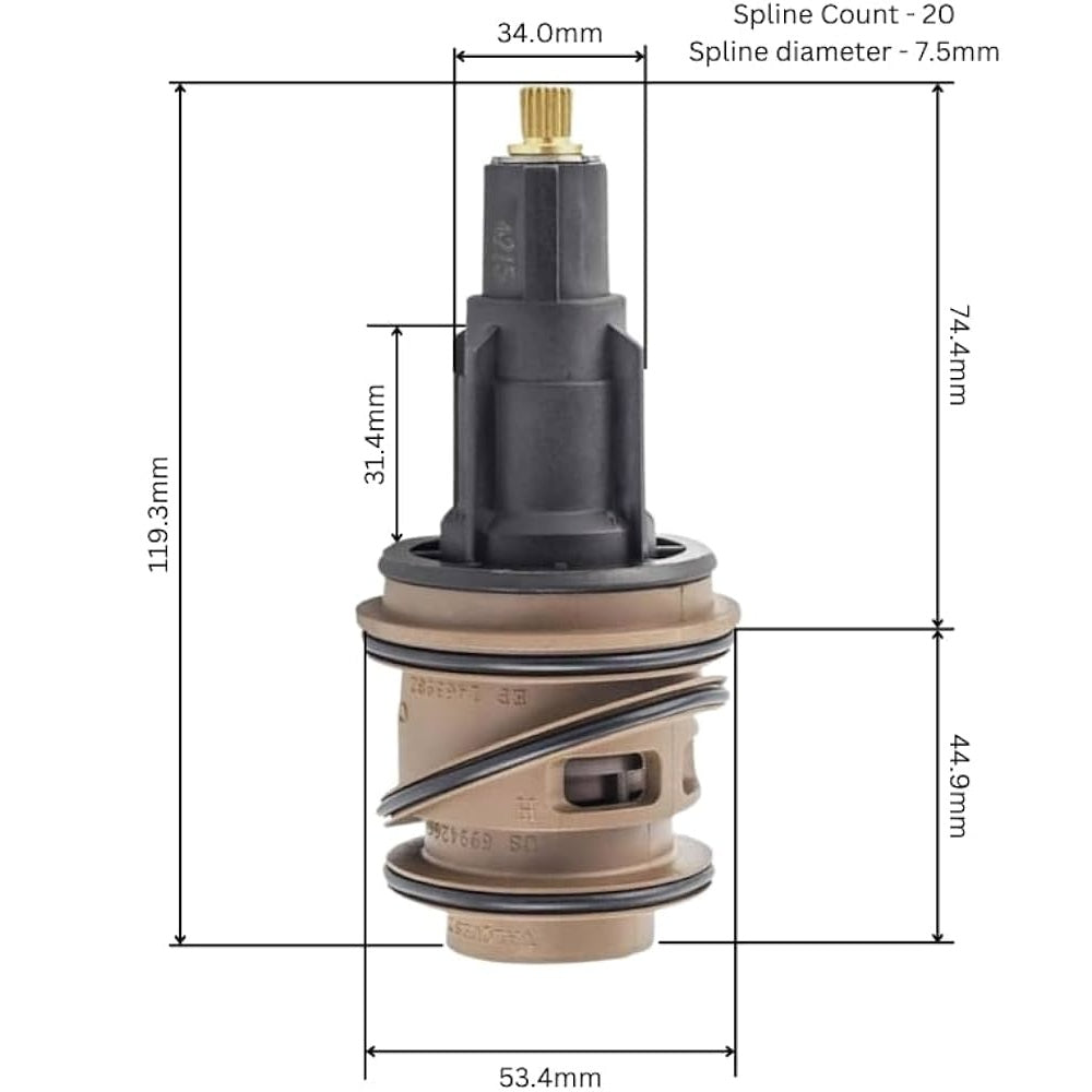 Hype Crosswater Thermostatic Cartridge - Brown and Black