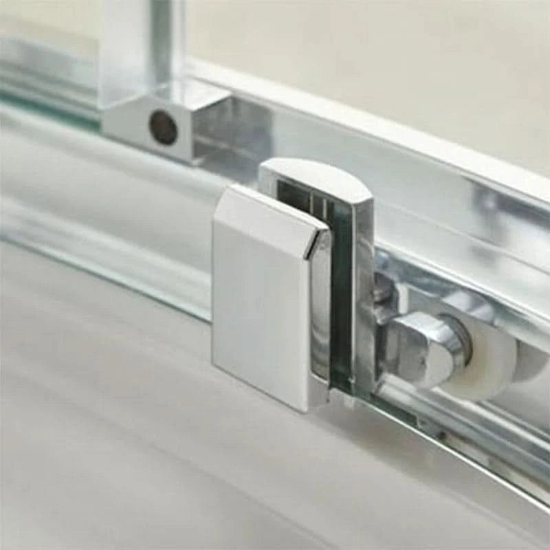 Oasis 8mm Glass Recessed Sliding Shower Door - Chrome