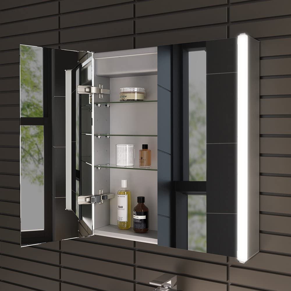 Revere LED Illuminated Mirror Cabinet - 654mm x 500mm
