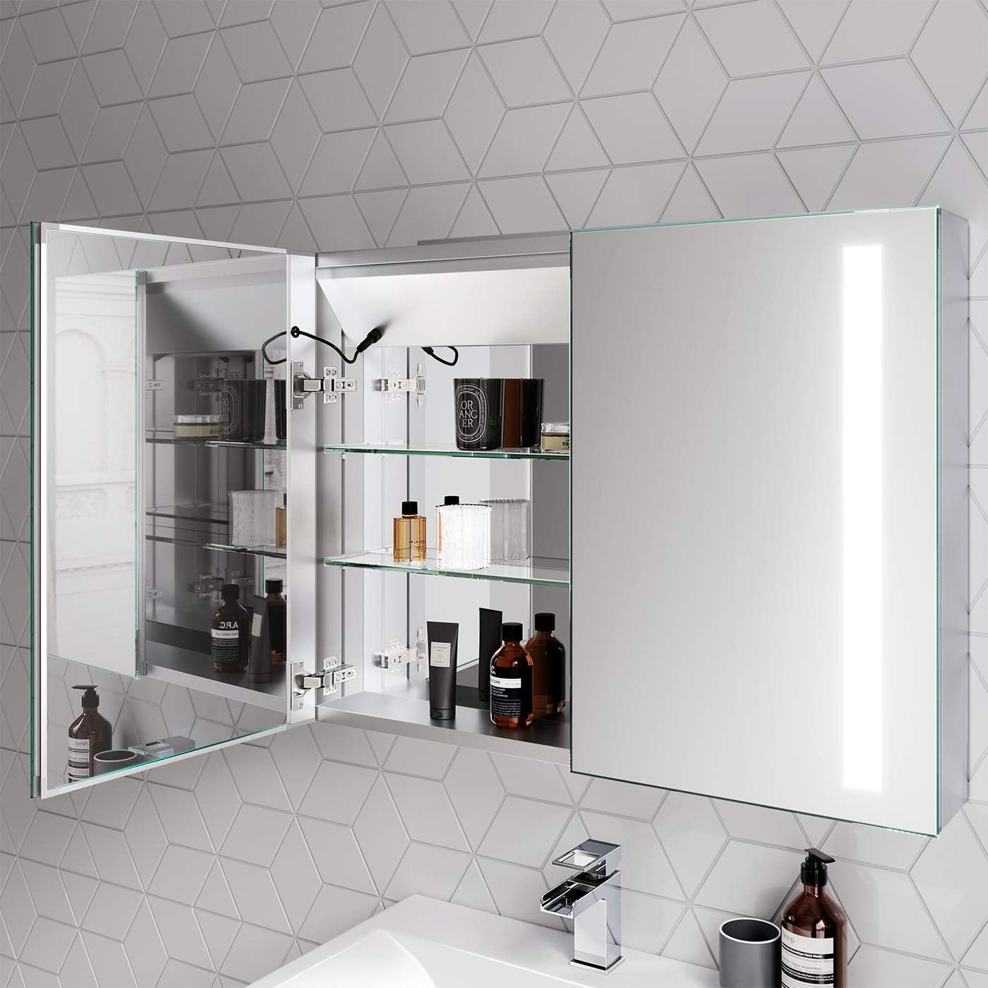 Astrid  2 Door LED Illuminated Mirror Cabinet - 800mm x 600mm