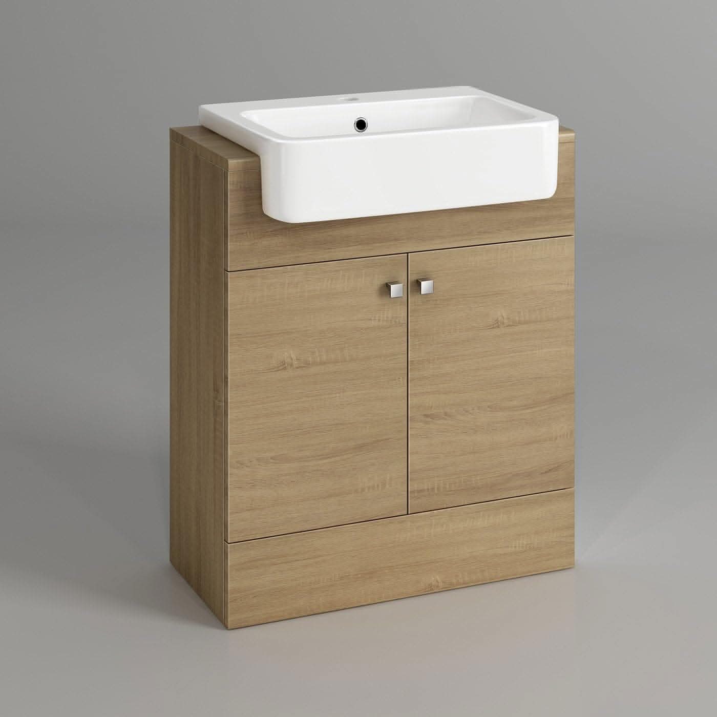 Harper 2 Door Floorstanding Vanity Unit With Semi Recessed Basin - 660mm x 800mm