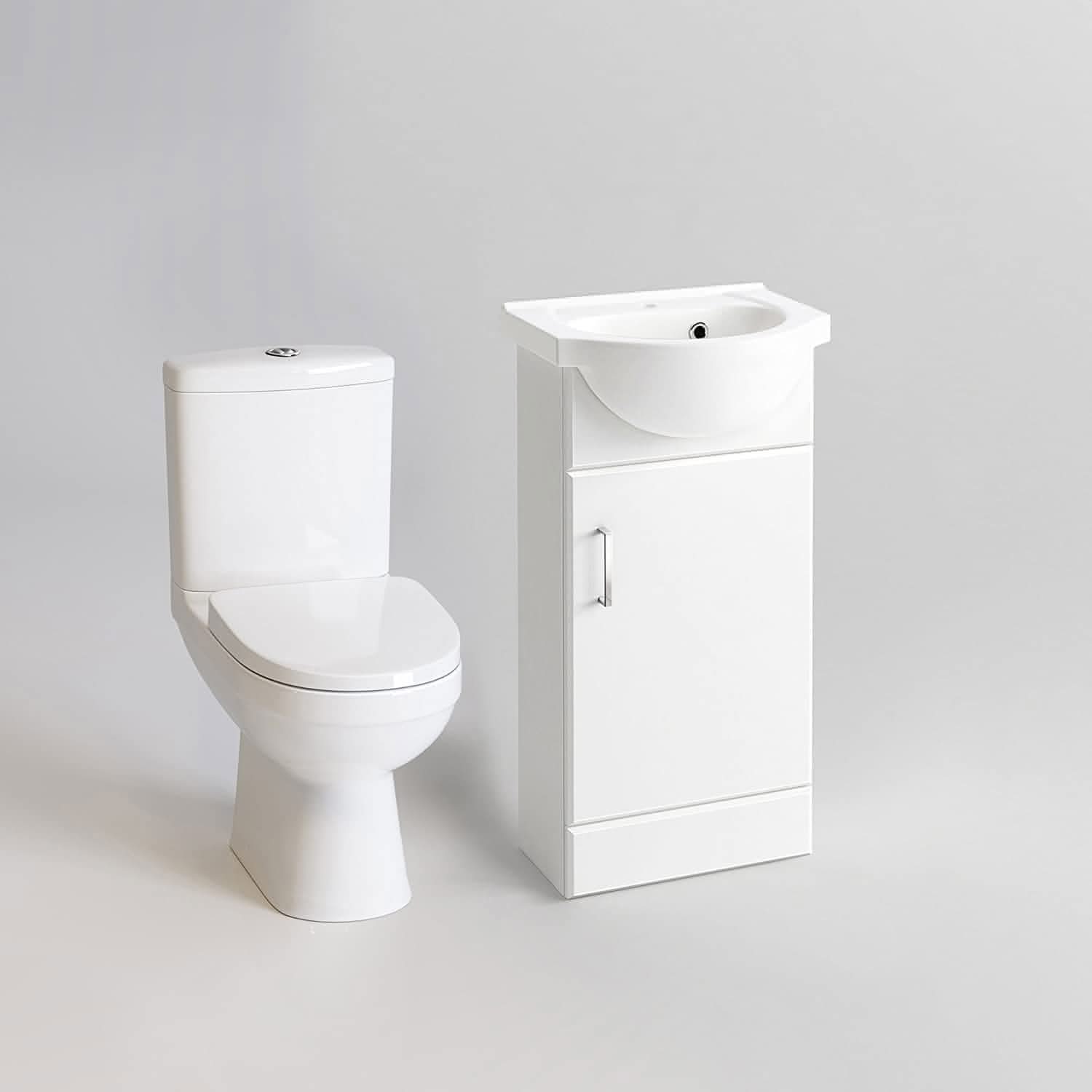 Petite Modern Bathroom Suite - Gloss White