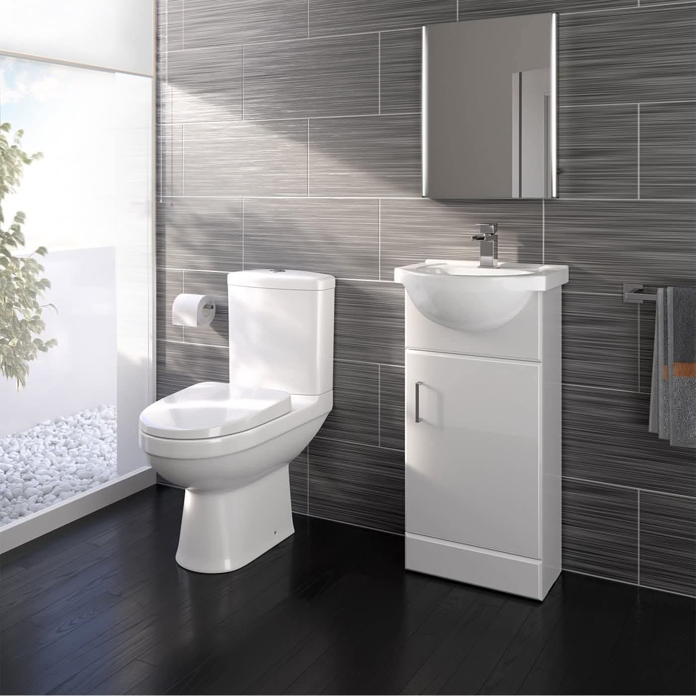Petite Modern Bathroom Suite - Gloss White