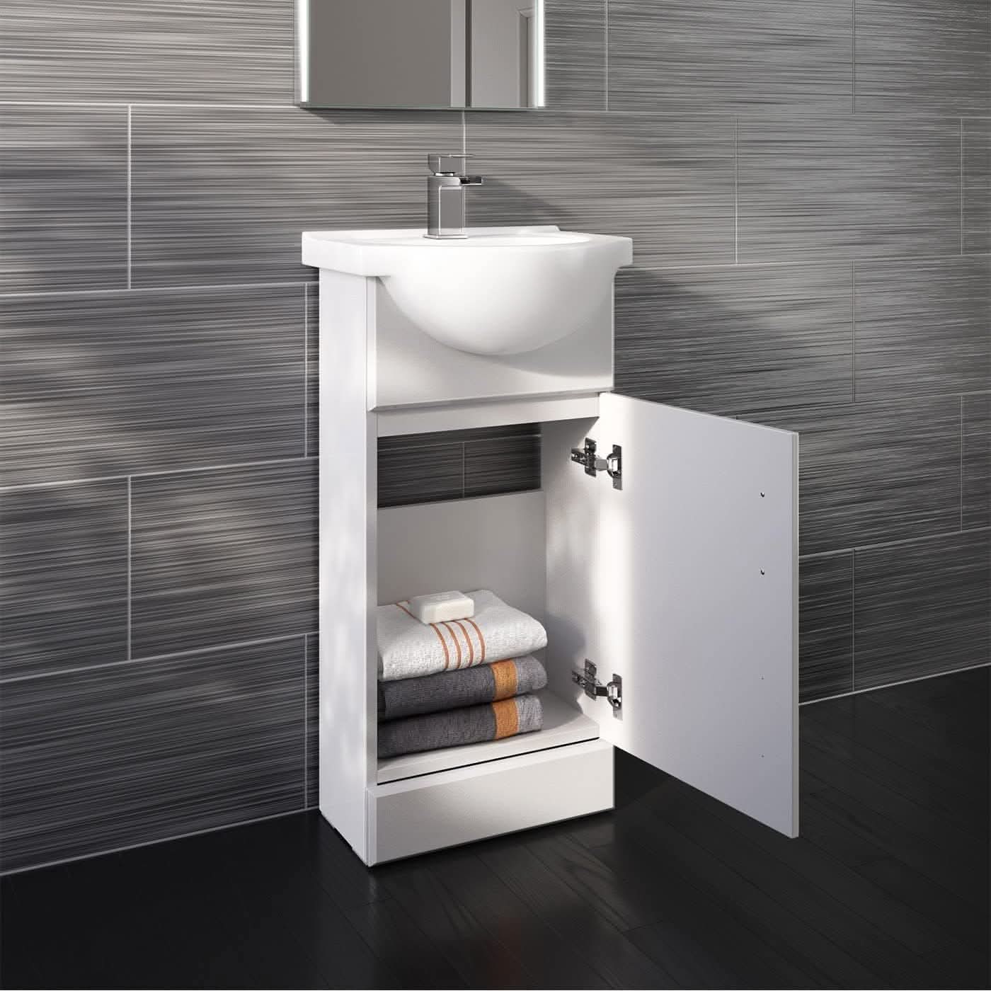 Petite Modern Bathroom Suite - Gloss White