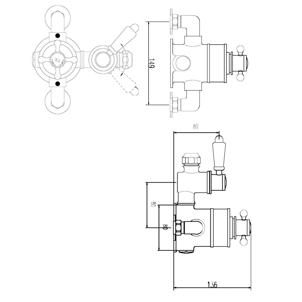Classique Round 1 Outlet Exposed Thermostatic Shower Valve - Chrome