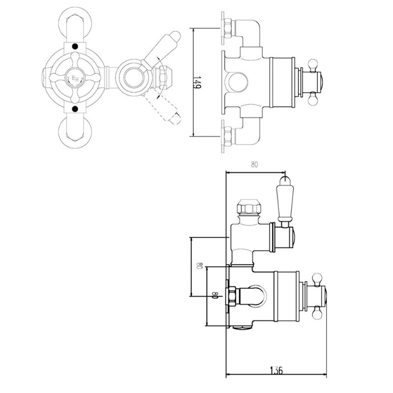 Classique Round 1 Outlet Exposed Thermostatic Shower Valve - Chrome