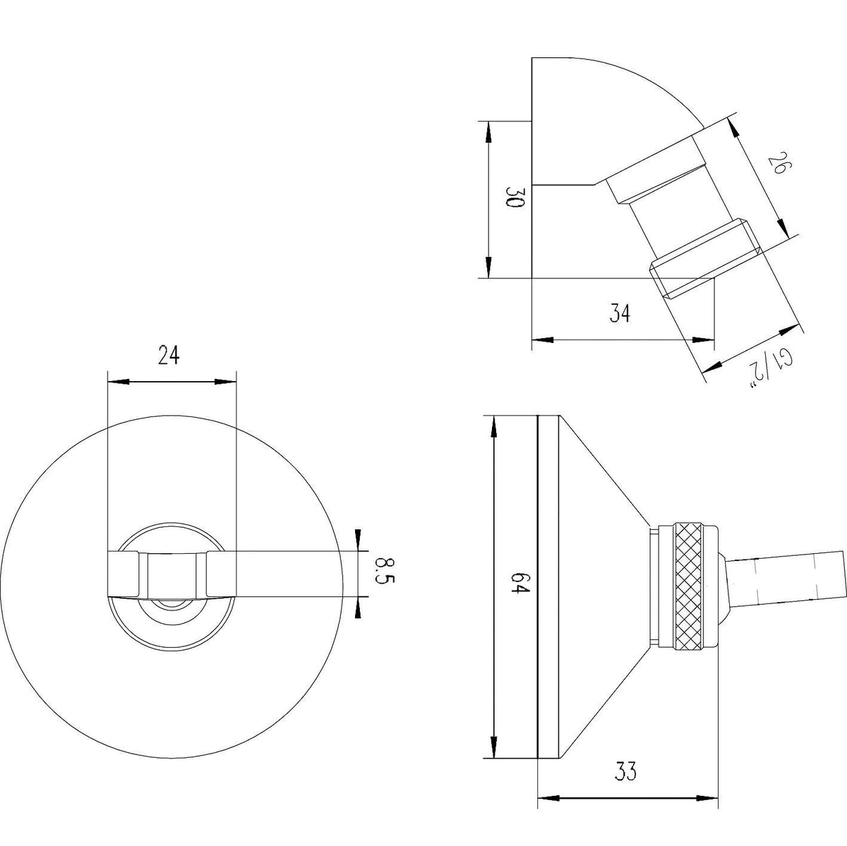 Hype Wall Bracket And Elbow - Chrome