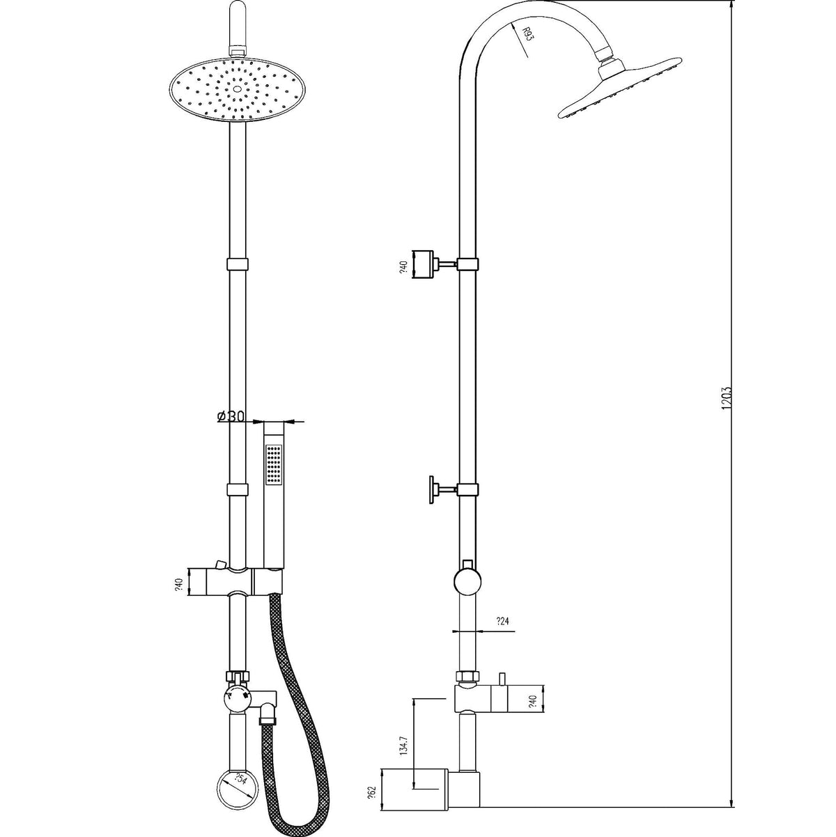 Omega Dual Function Destiny Shower Kit - Chrome