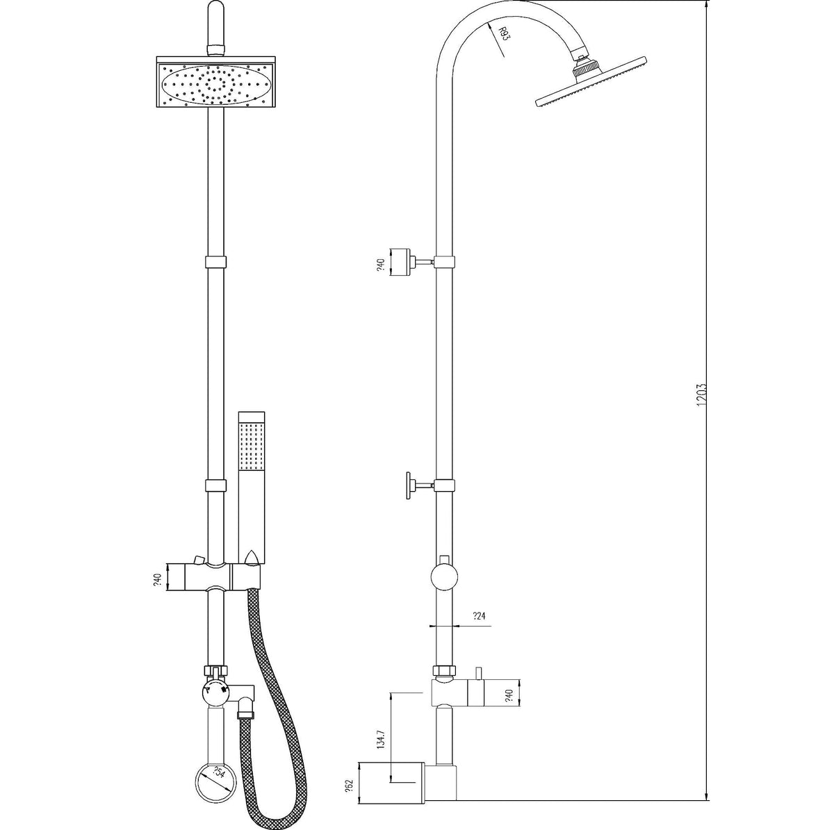 Omega Dual Function Worth Shower Kit - Chrome