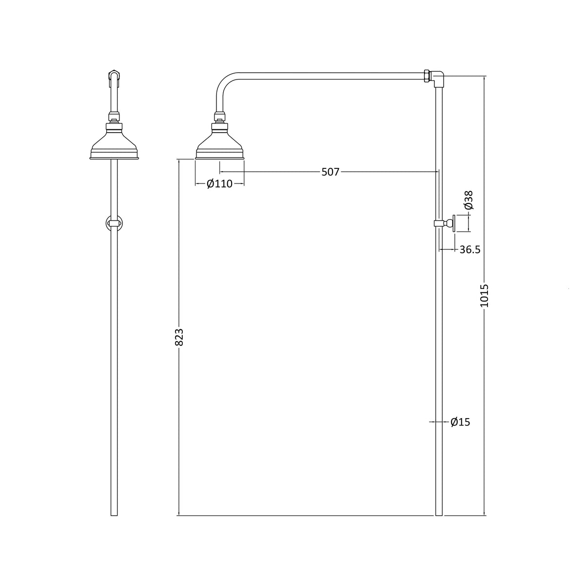 Omega Rigid Riser Kit - Chrome