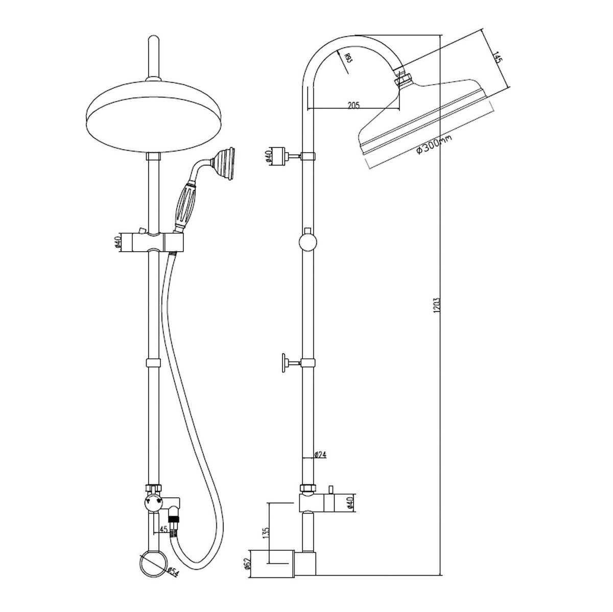 Omega Dual Rigid Riser Kit - Chrome