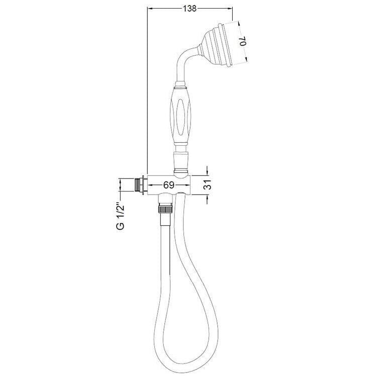 Omega Traditional Shower Handset Kit - Chrome