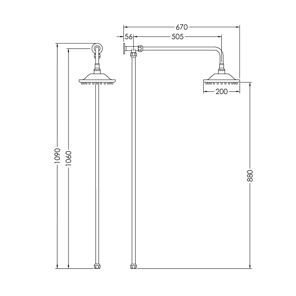 Omega Rigid Riser Kit - Chrome