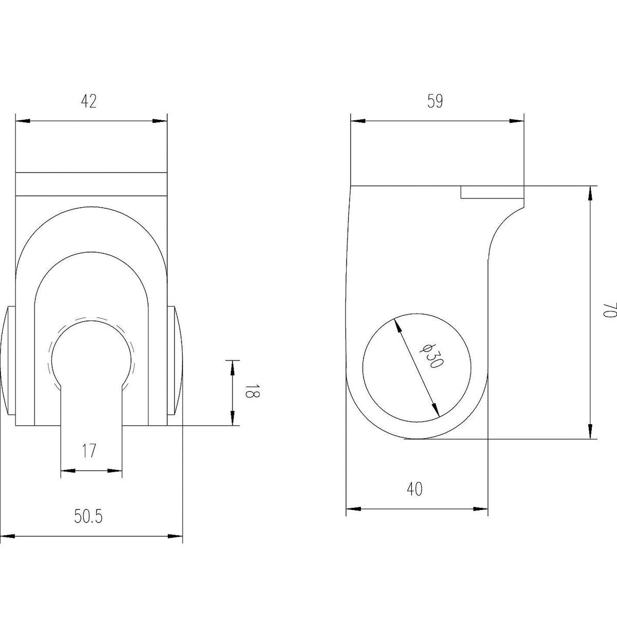 Hype Round Shower Wall Bracket - Chrome