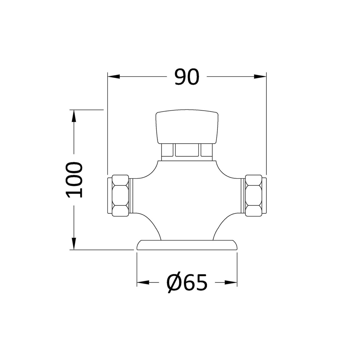Foundry Commercial 1 Outlet Exposed Shower Valve - Chrome