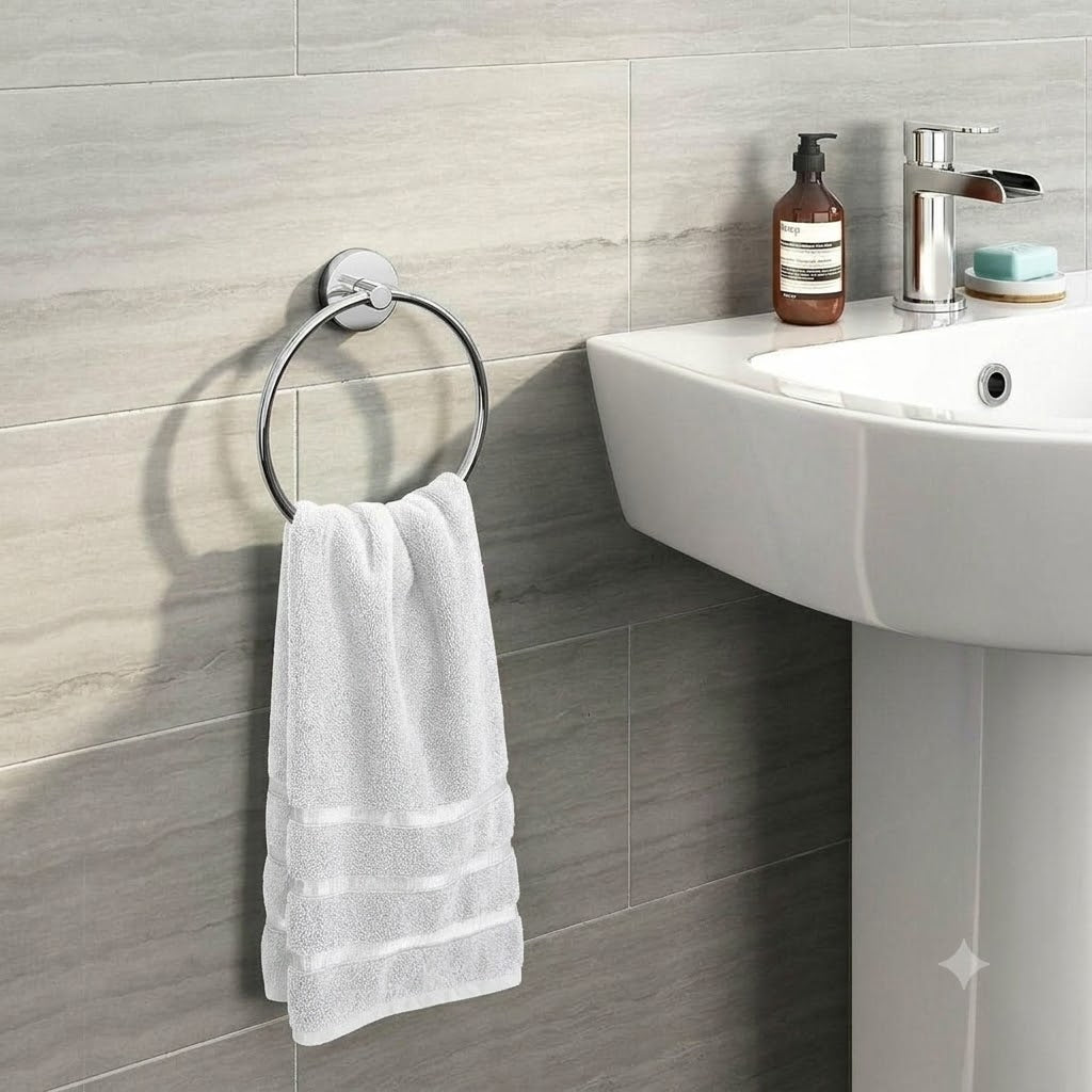 Harrow Modern Towel Ring Holder - Chrome