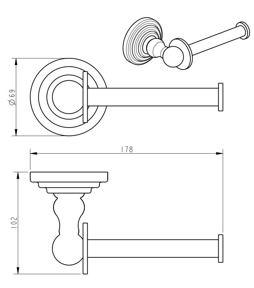 Georgina Wall Mounted Traditional Toilet Roll Holder - Chrome
