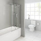 Modern Folding Shower Bath Screen With Panel - RH - 1400mm x 800mm - Chrome