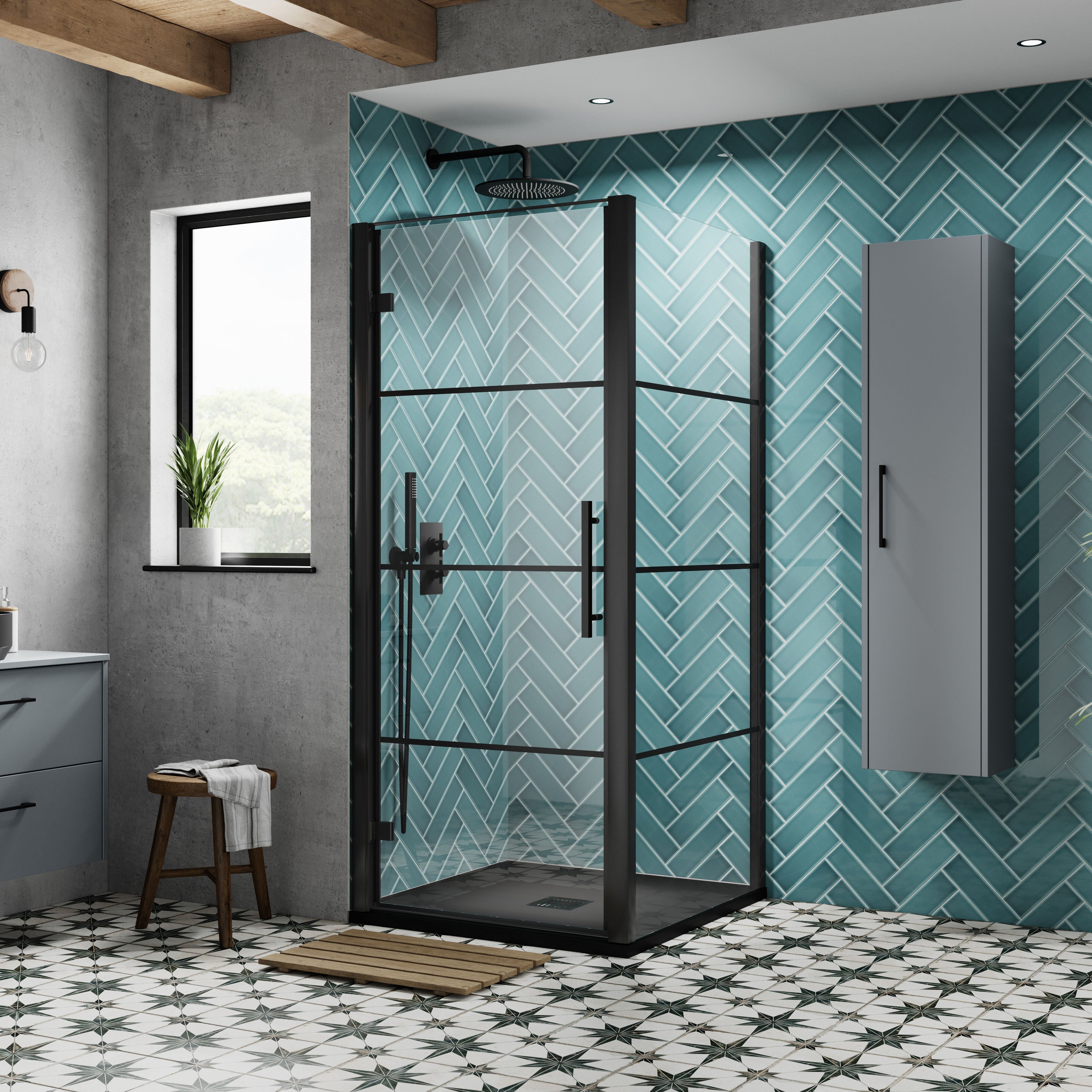 Cove 8mm Glass Recessed Side Panel - Matt Black