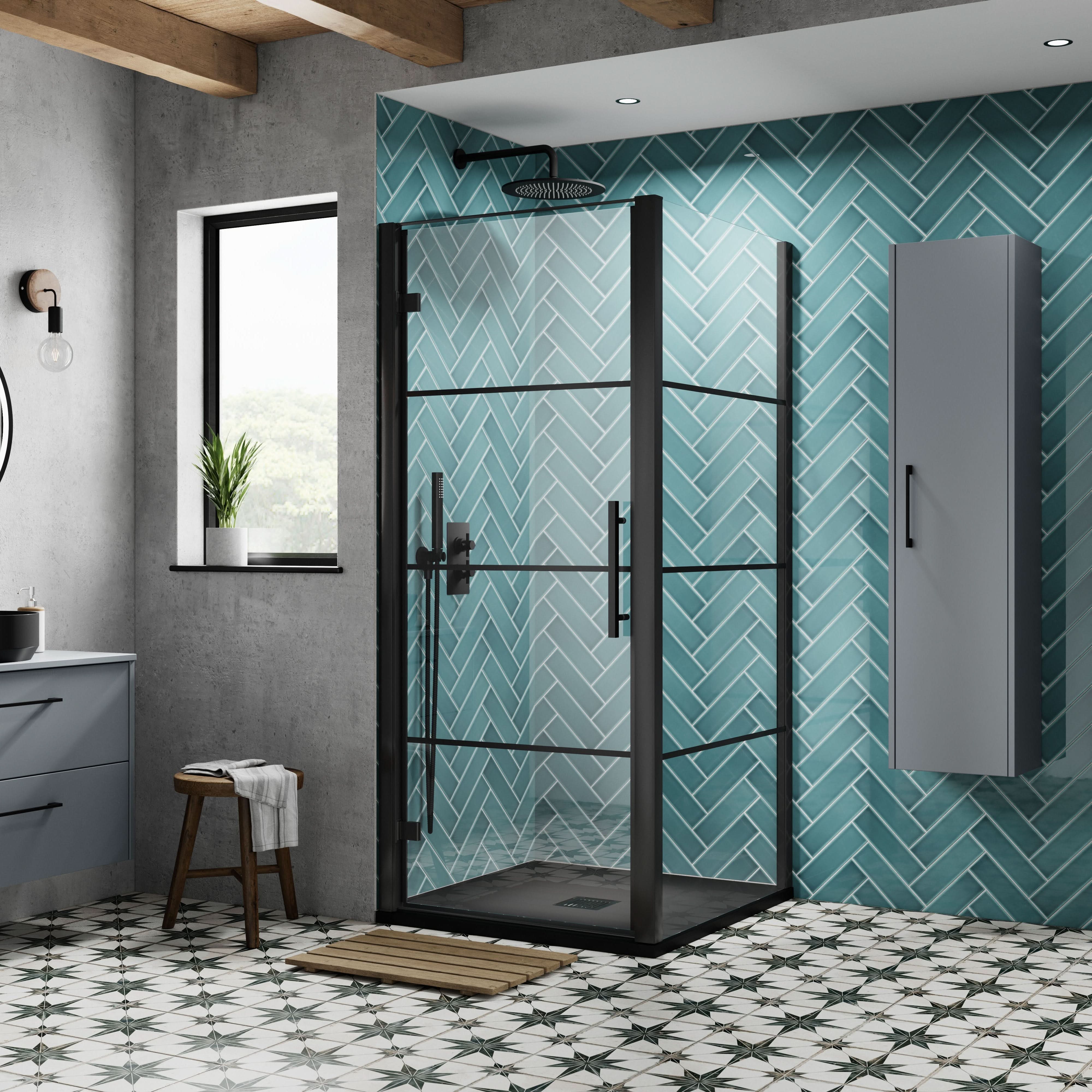 Cove 8mm Glass Recessed Hinged Shower Door