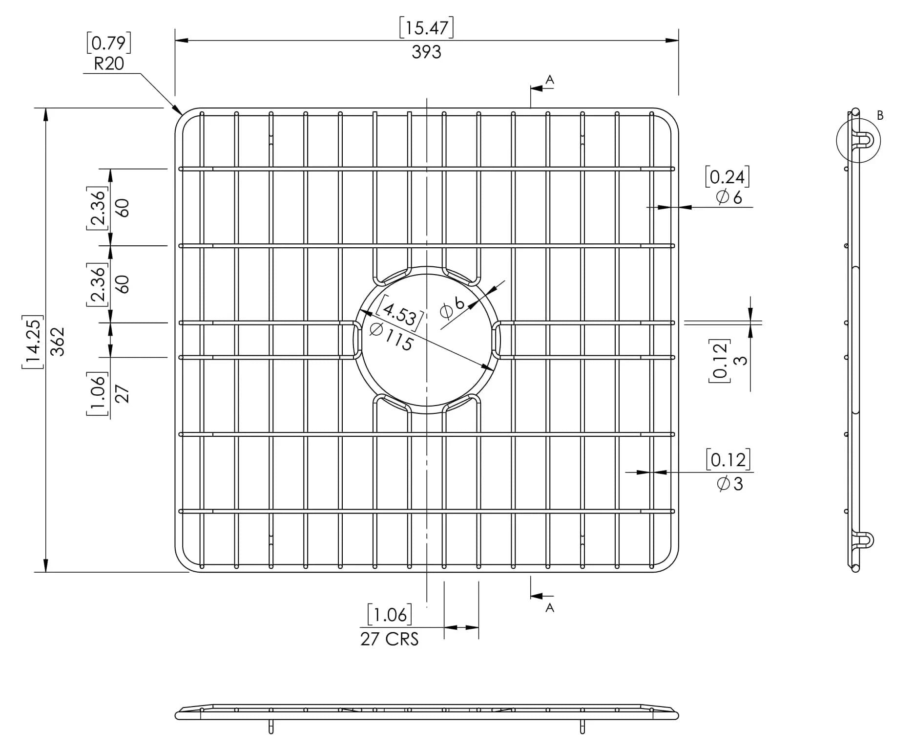 Nuie Stainless Steel Double Bowl Kitchen Sink Wire Grid Pack (Set Of 2)