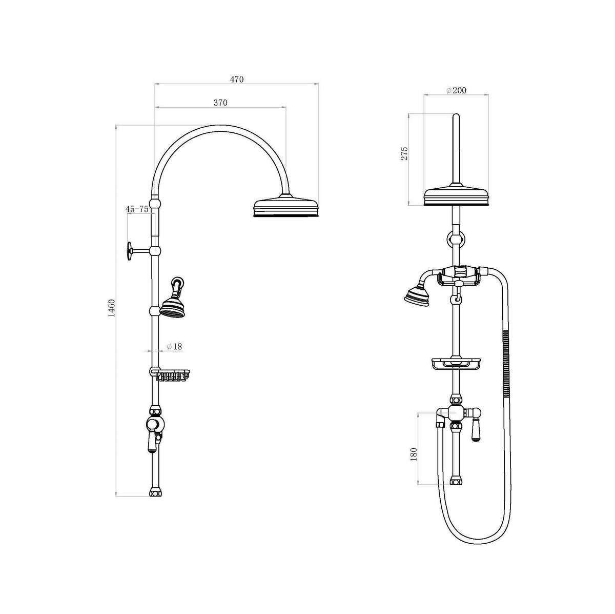 Omega Deluxe Grand Rigid Riser Kit - Chrome