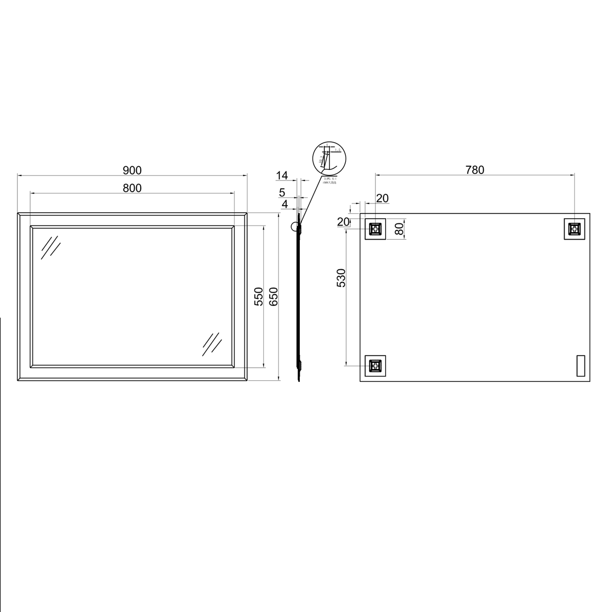 Sienna Frameless Designer Non Illumonated Mirror