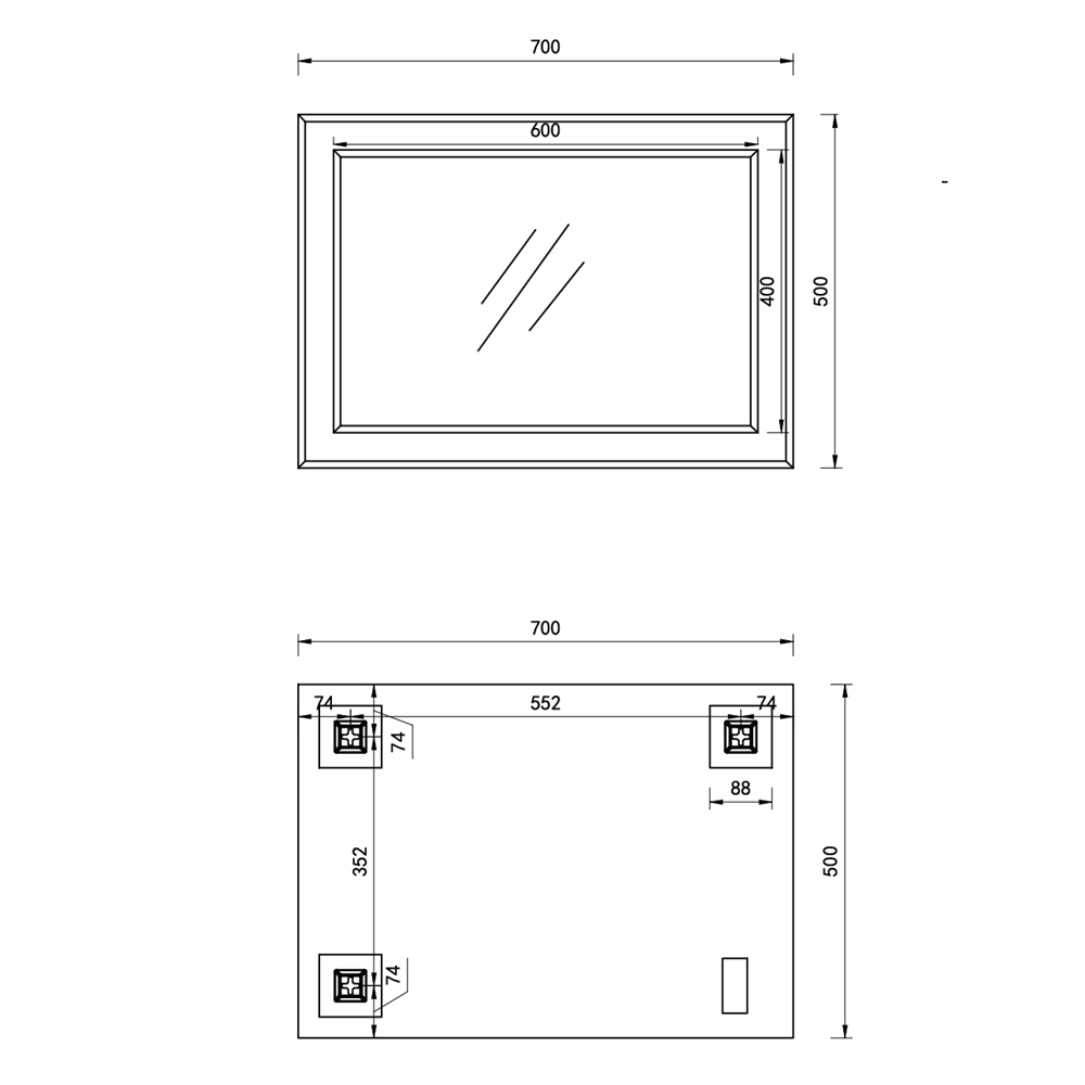 Sienna Frameless Designer Non Illumonated Mirror