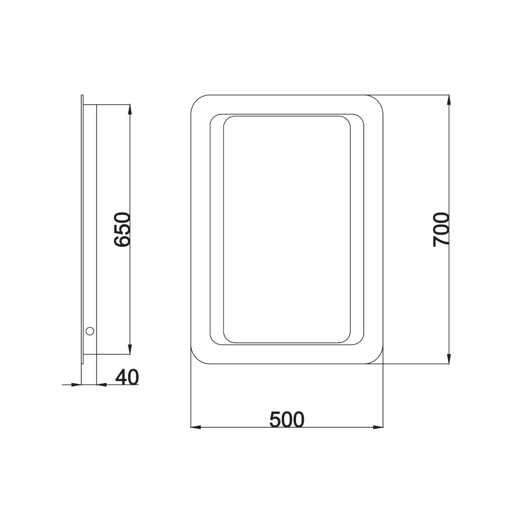 Halo LED Illuminated Mirror - 500mm x 700mm