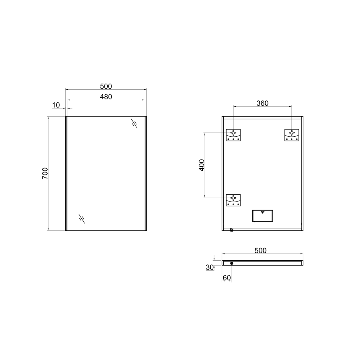 Aurora Rectangular Illuminated LED Mirror - 500mm x 700mm