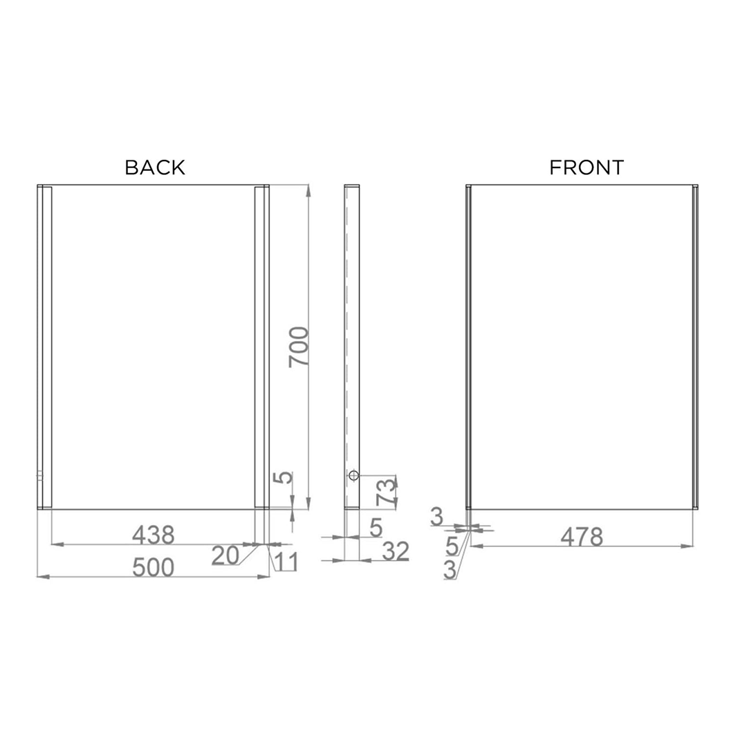 Nebula Infrared Sensor LED Illuminated Mirror with Demister