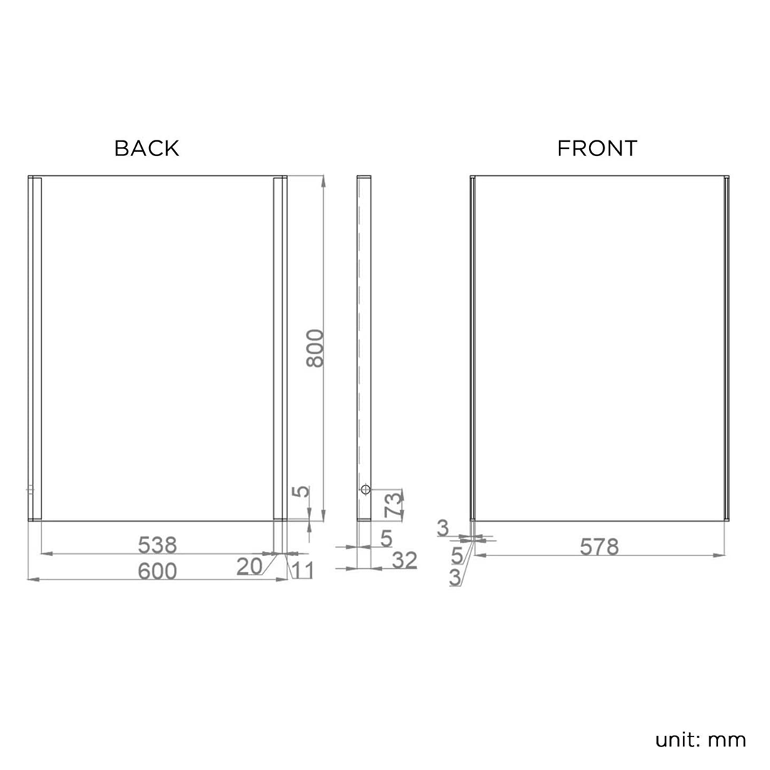 Nebula Infrared Sensor LED Illuminated Mirror with Demister