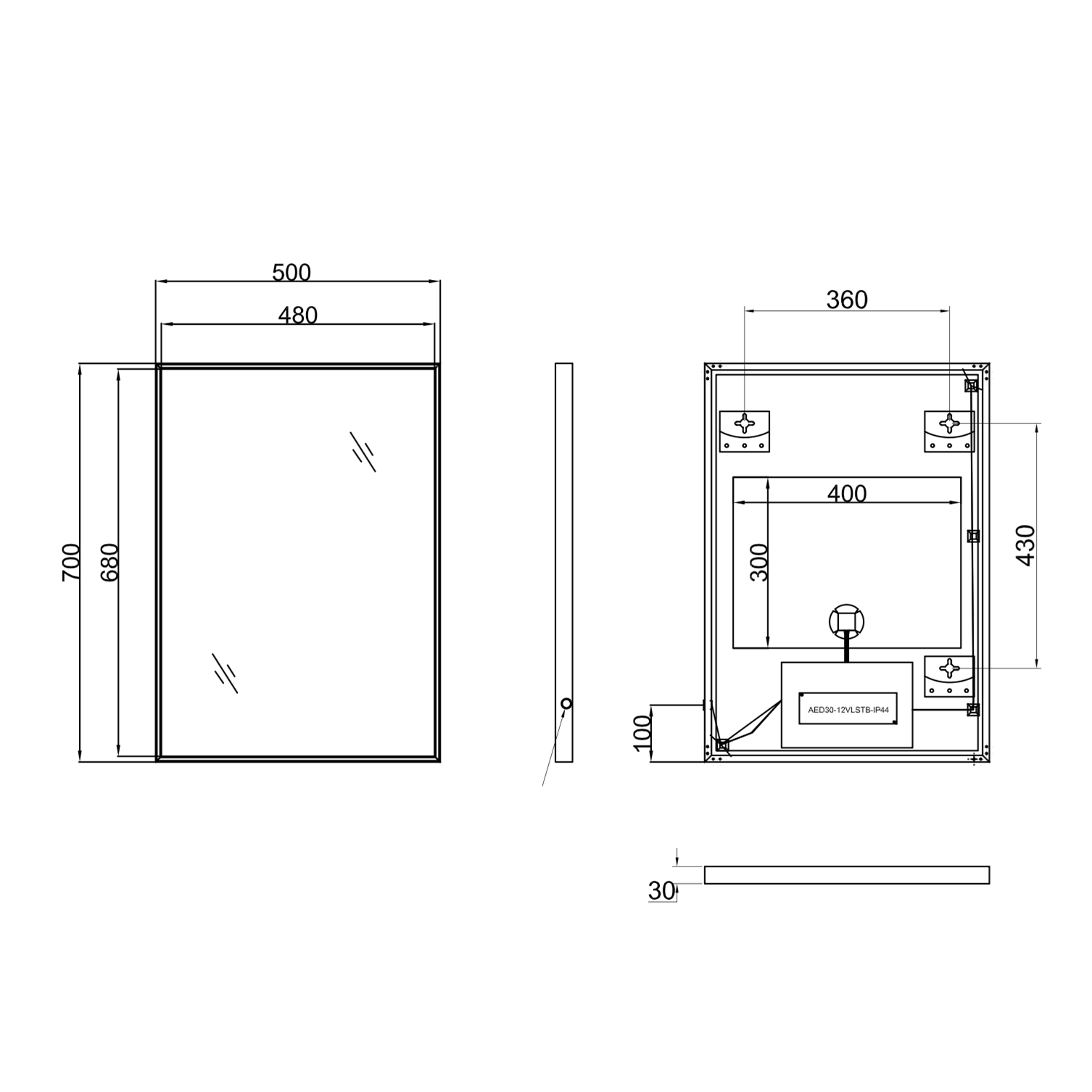 Spectra Touchless Sensor LED Illuminated Mirror with Demister