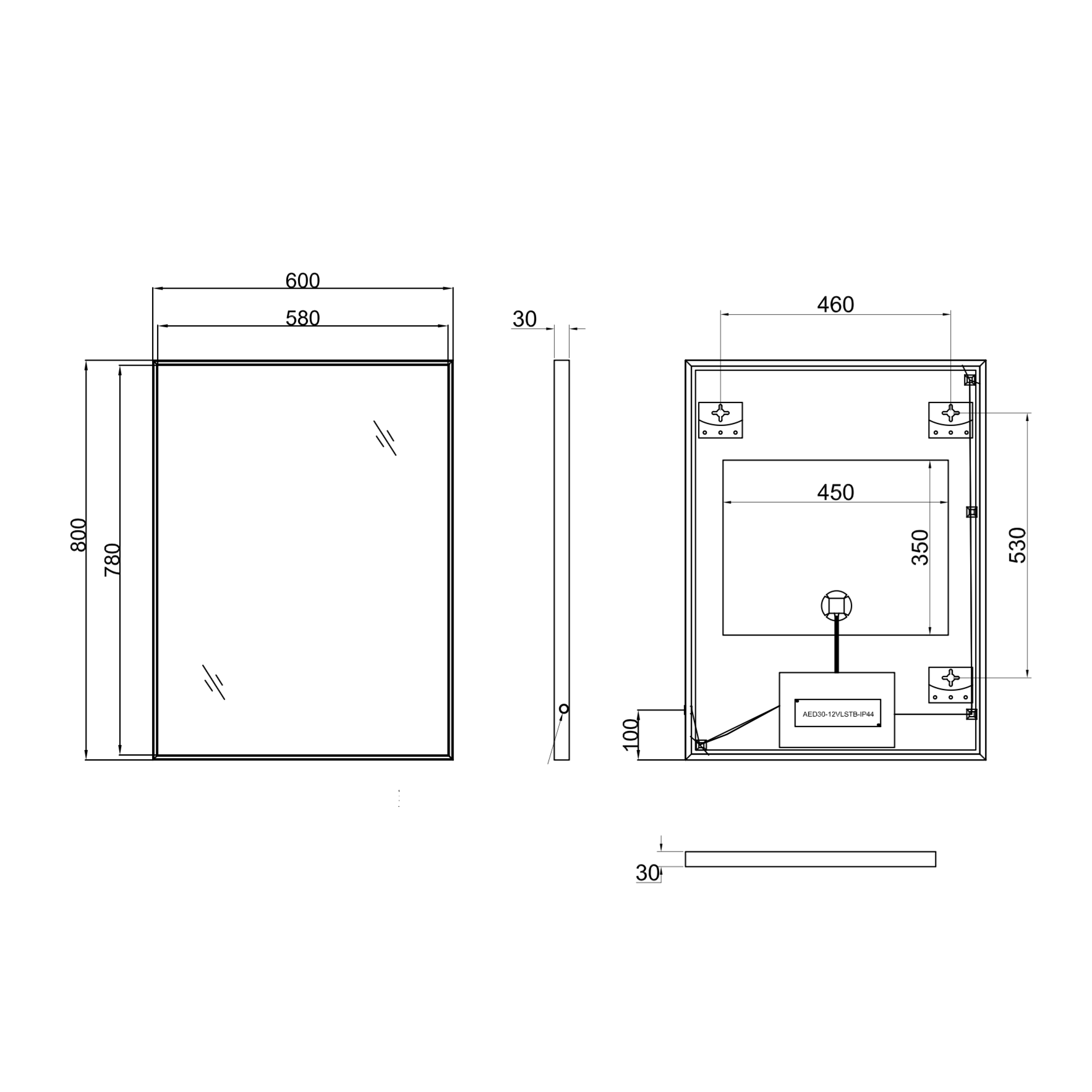 Spectra Touchless Sensor LED Illuminated Mirror with Demister