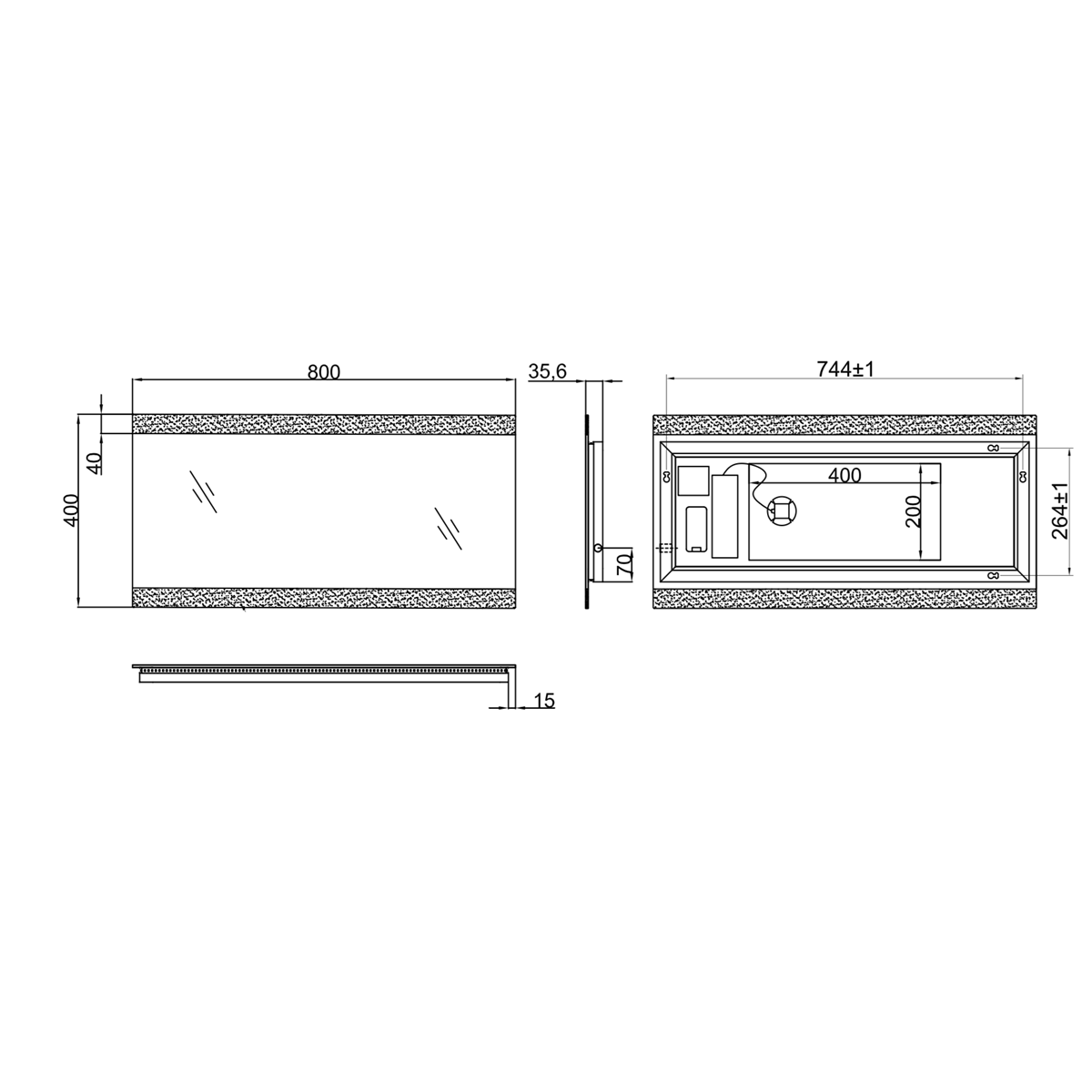 Averra Infrared Sensor LED Illuminated Bathroom Mirror with Demister