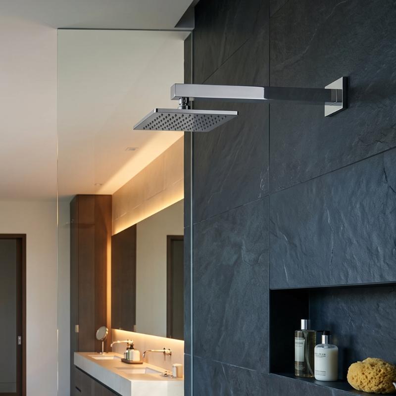 Cora Square Wall Mounted Shower Arm - 321mm Long - Chrome