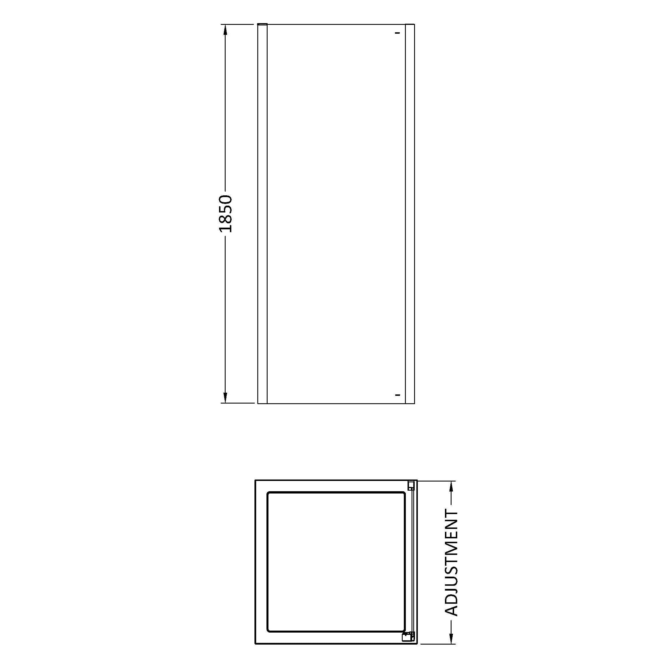 Nuda 6mm Glass Side Panel - Chrome