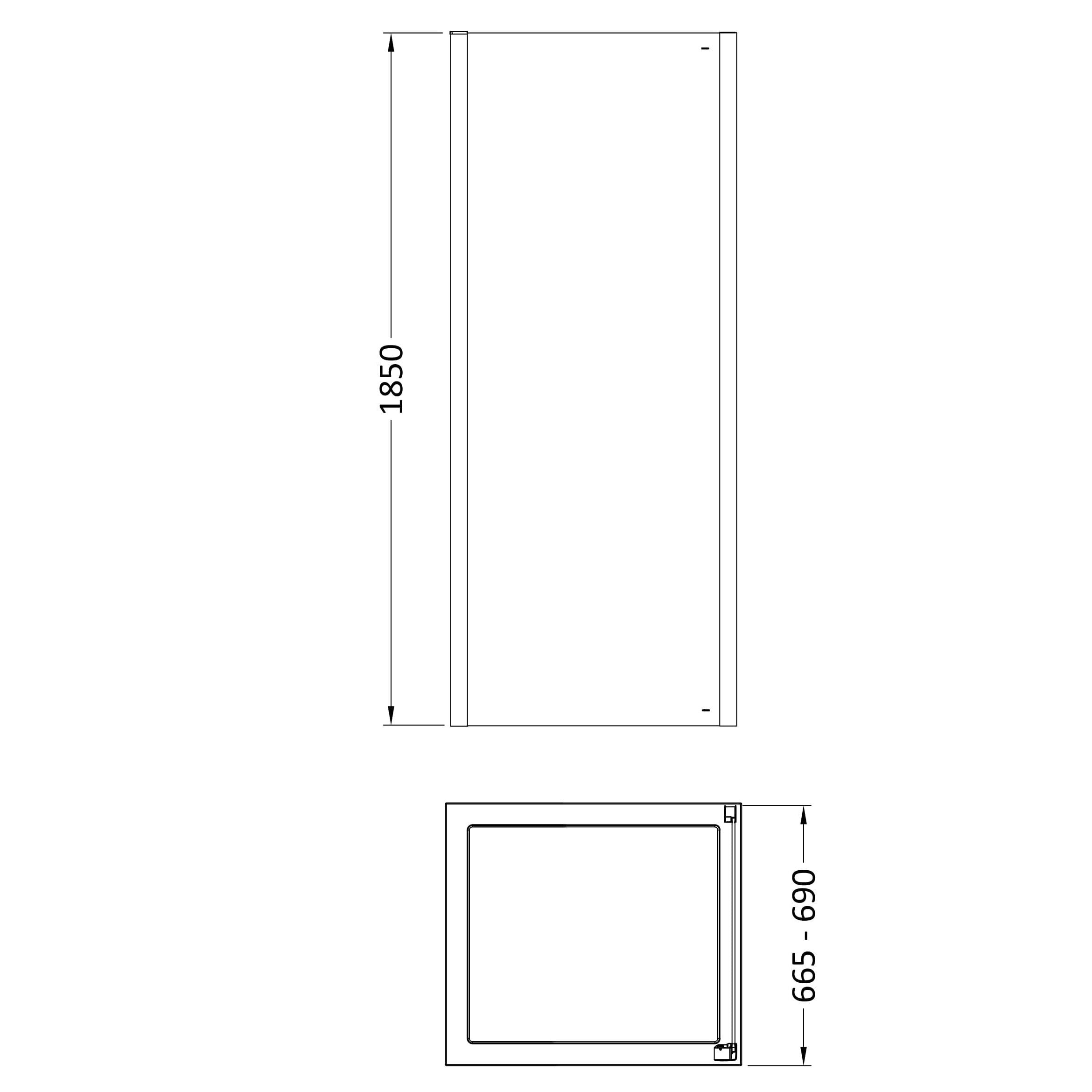 Nuda 6mm Glass Side Panel - Chrome