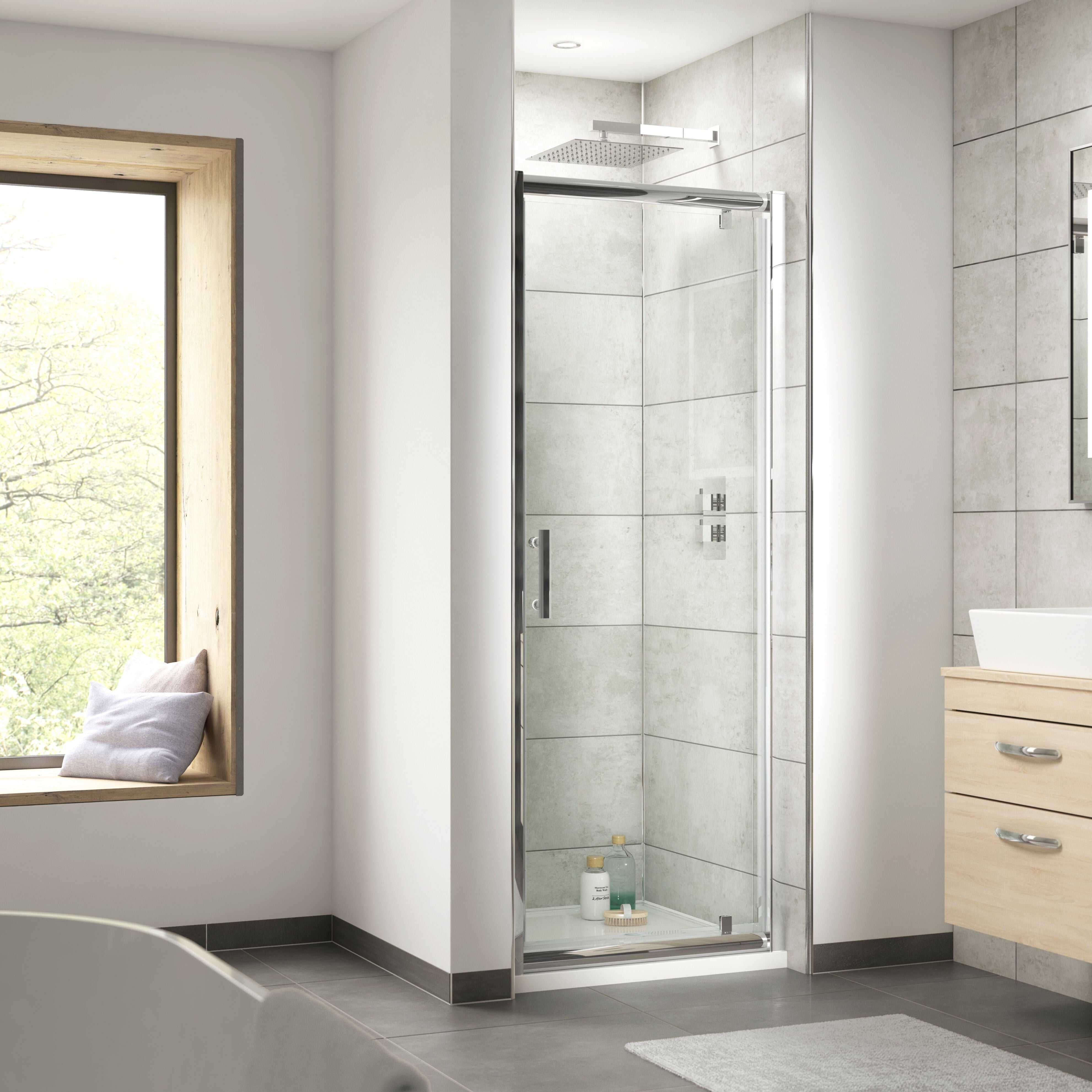Nuda 6mm Glass Side Panel - Chrome