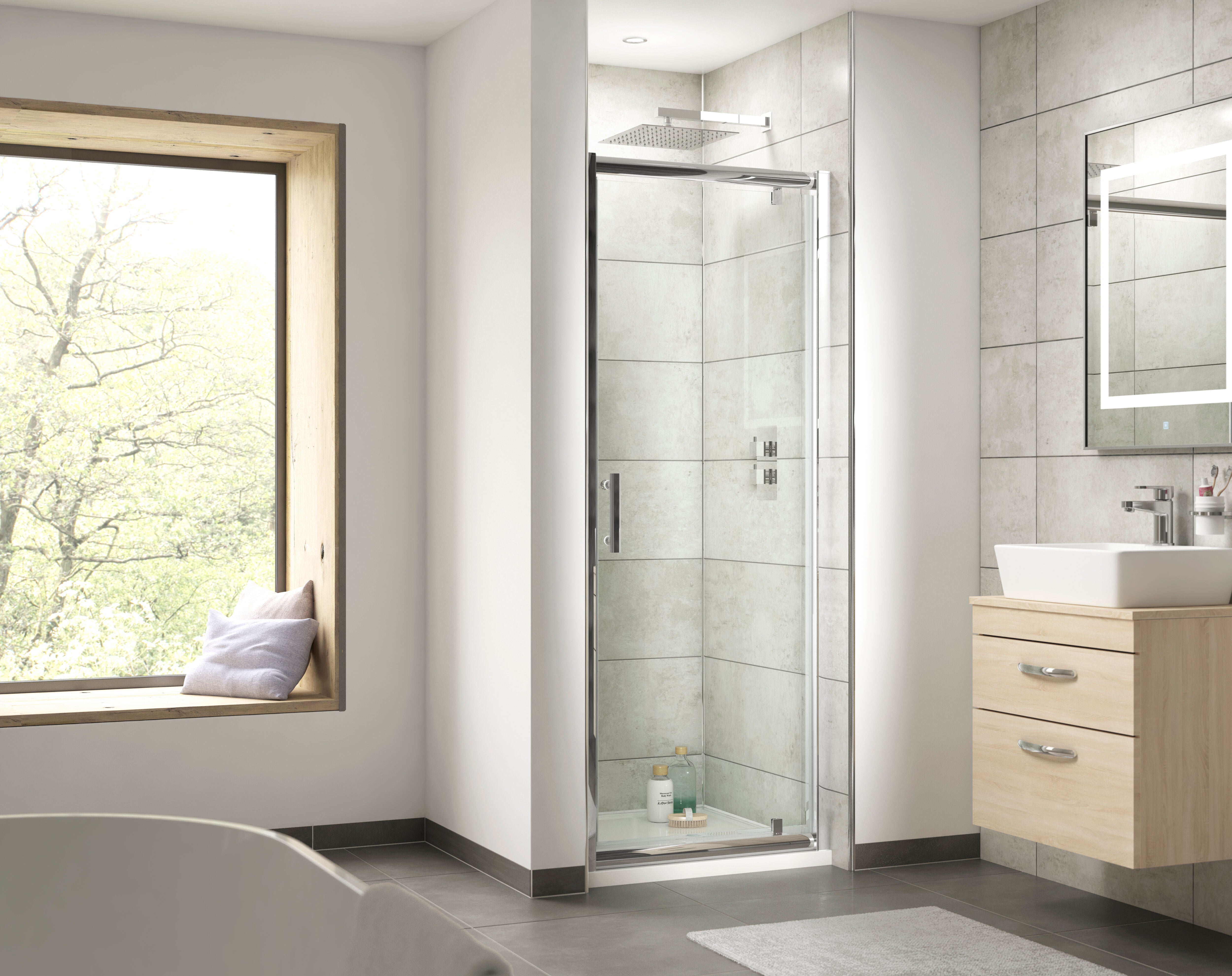 Nuda 6mm Glass Side Panel - Chrome