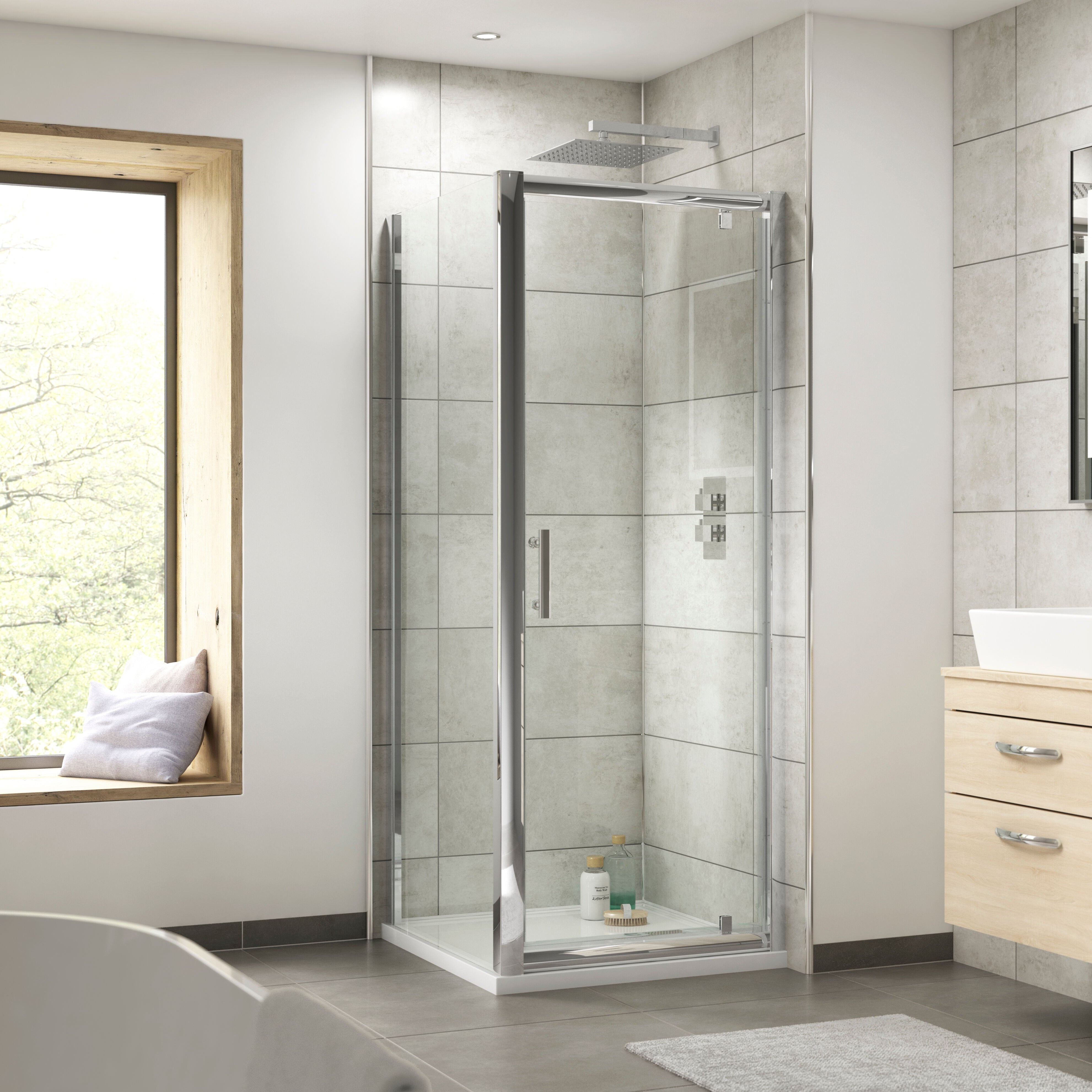 Nuda 6mm Glass Side Panel - Chrome
