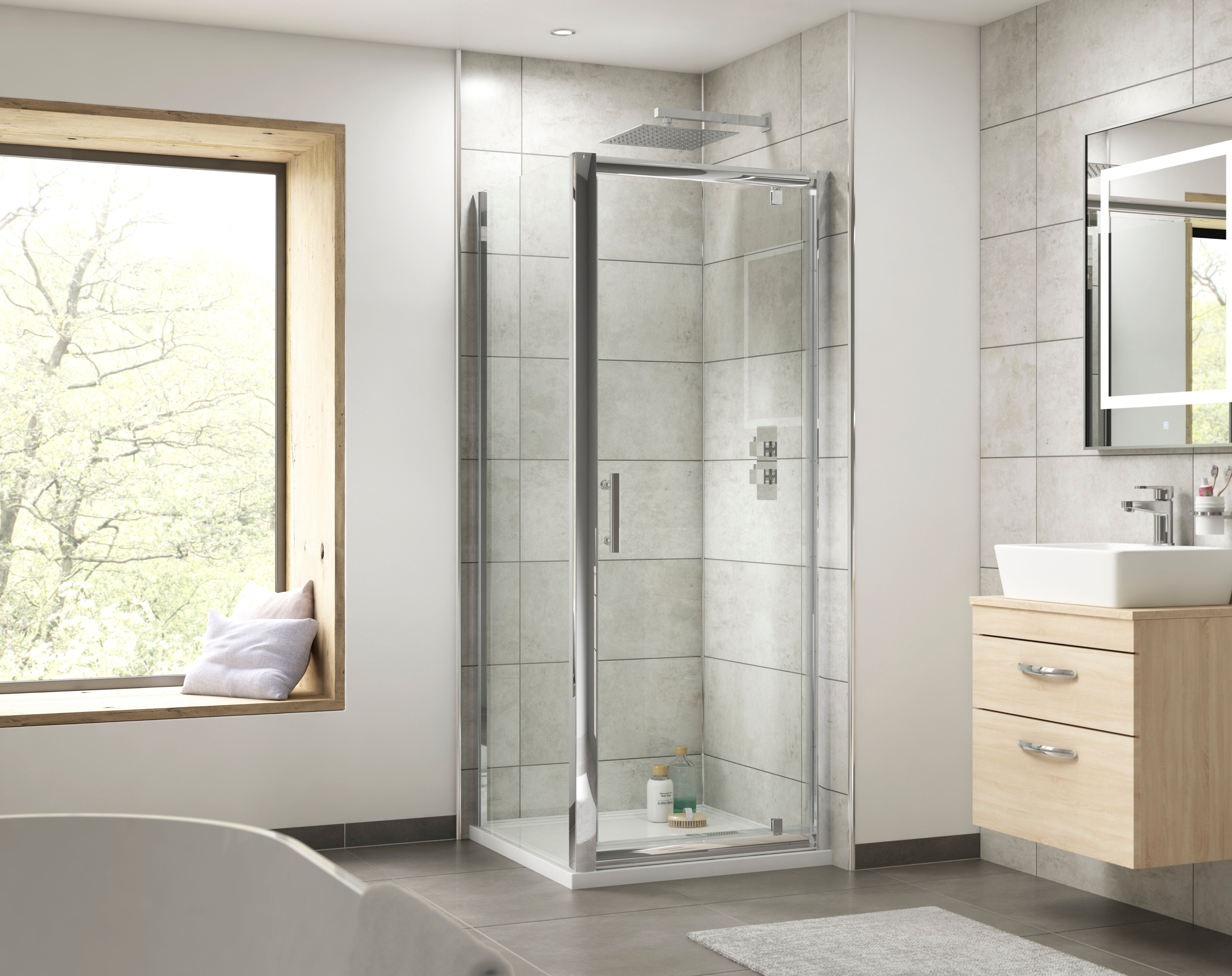 Nuda 6mm Glass Side Panel - Chrome