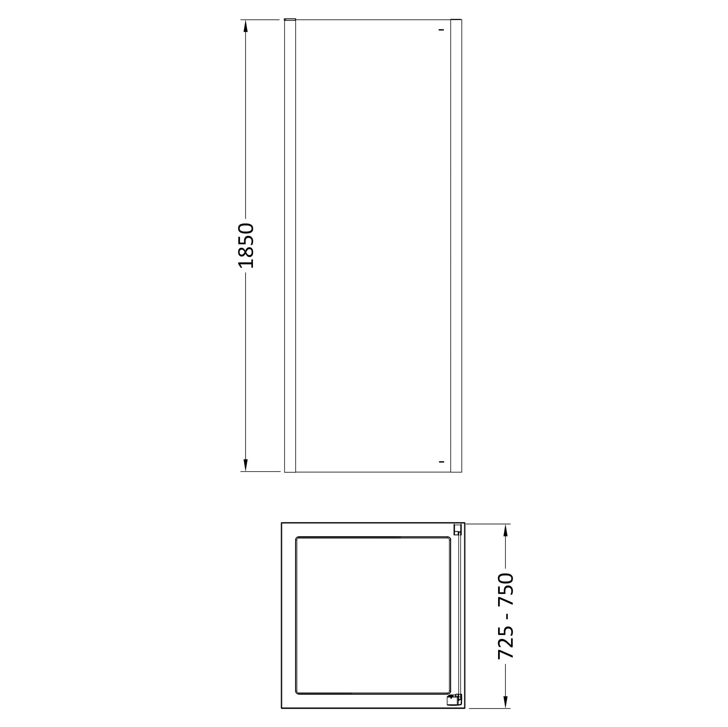 Nuda 6mm Glass Side Panel - Chrome