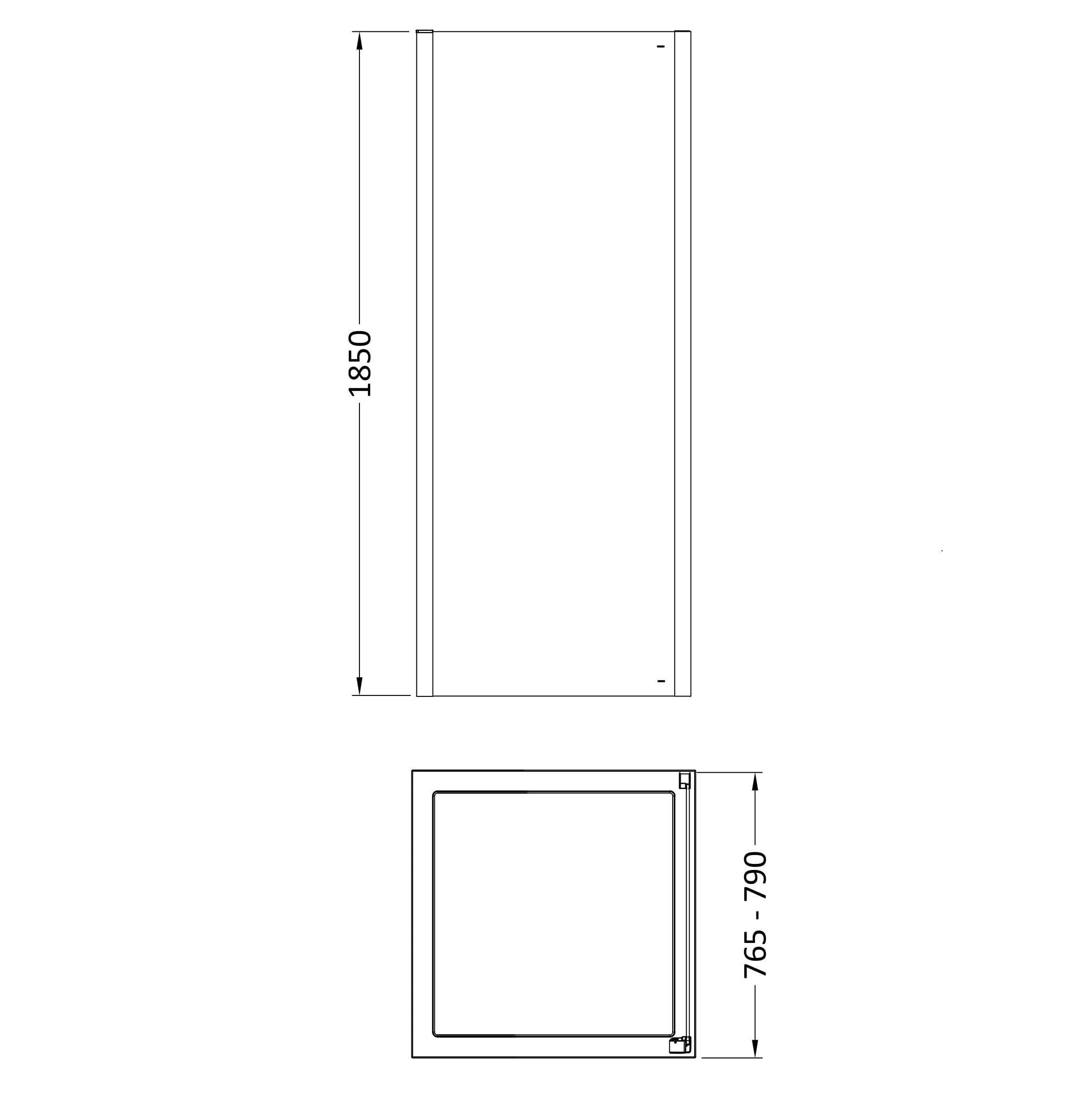 Nuda 6mm Glass Side Panel - Chrome