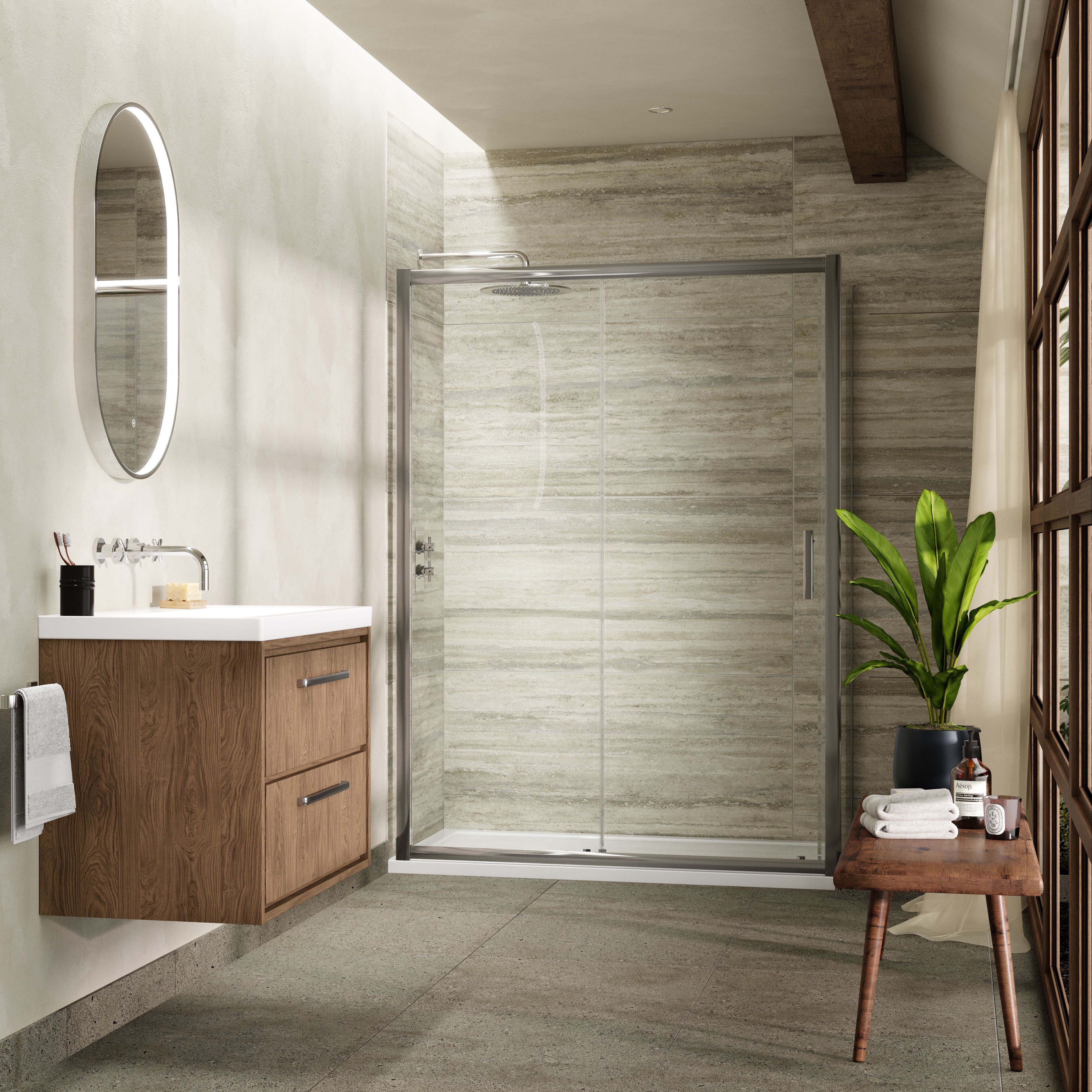 Nuda 6mm Glass Side Panel - Chrome