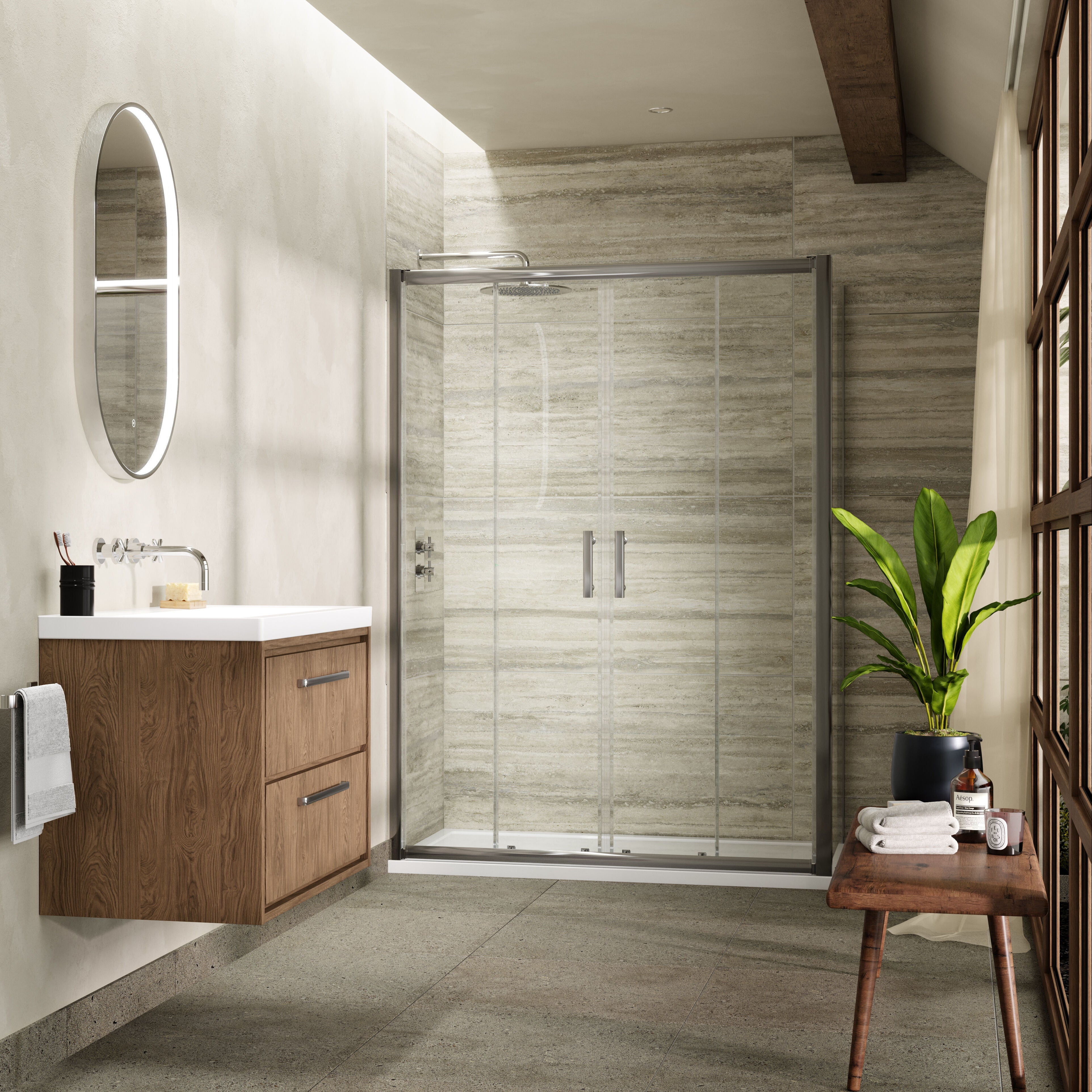 Nuda 6mm Glass Side Panel - Chrome
