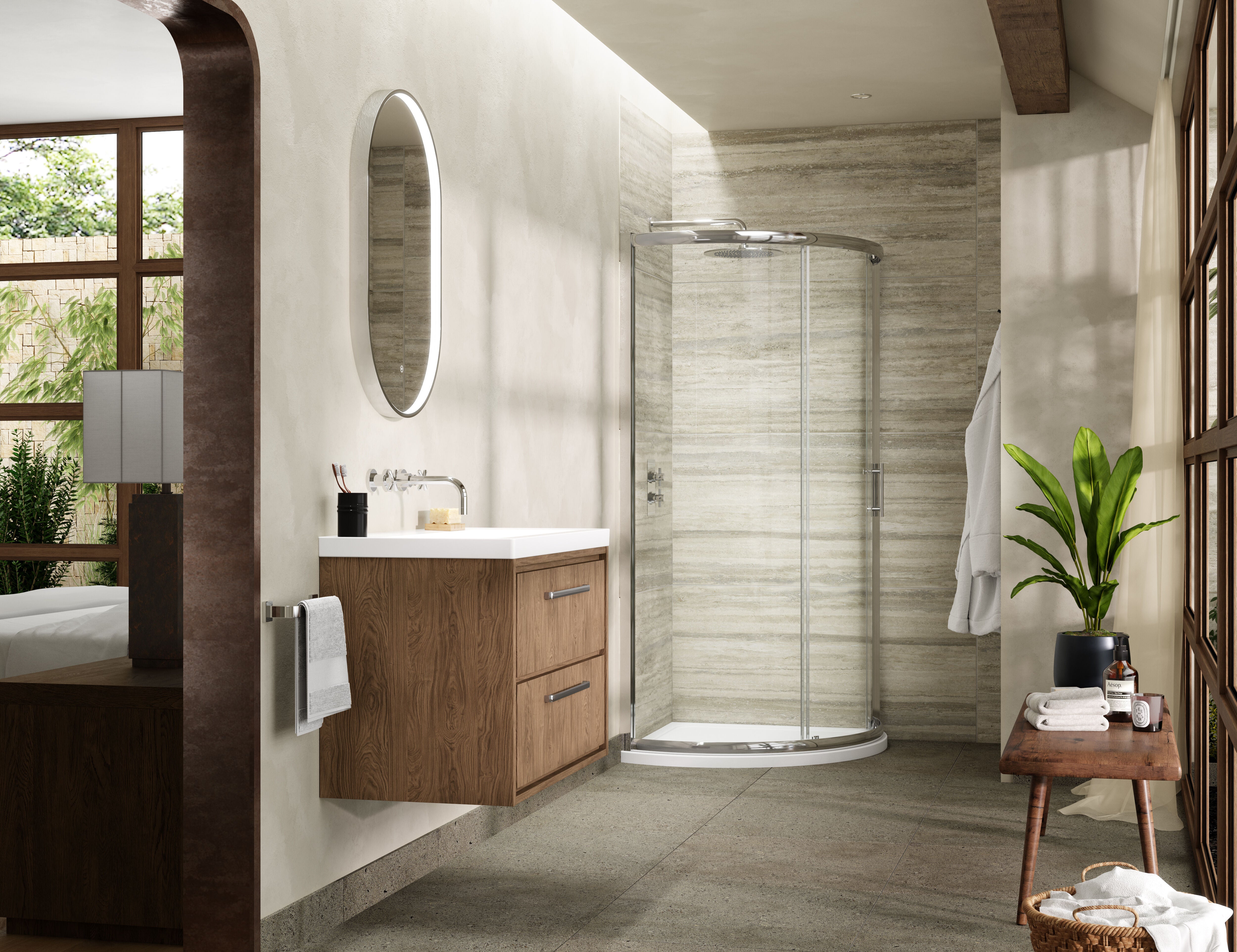 Nuda 6mm Glass Single Entry Quadrant Shower Enclosure - Chrome