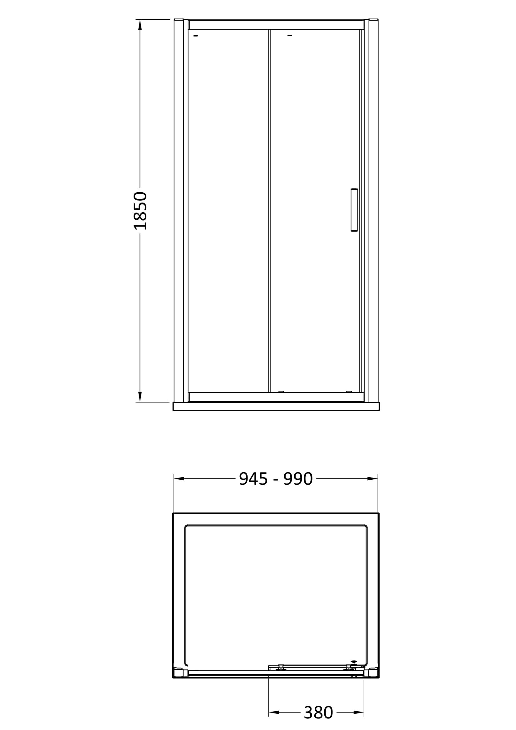 Nuda 6mm Glass Sliding Shower Door Enclosure - Chrome